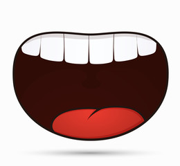 Sign smile on white background.