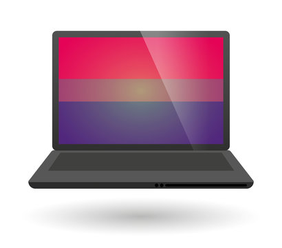 laptop with a bisexual pride flag