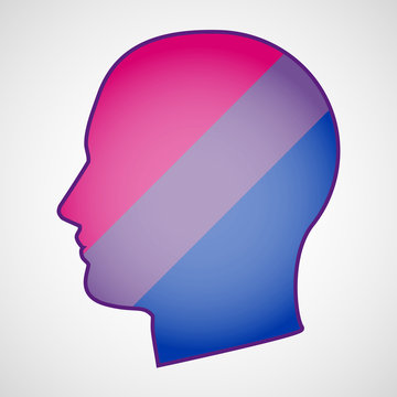 recommend clip art: head with a bisexual pride flag