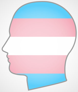 recommend clip art: head with a transgender pride flag
