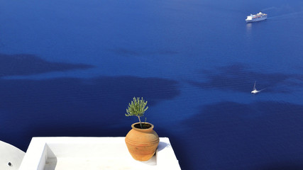 Santorini wyspa w Grecji - obrazy, fototapety, plakaty