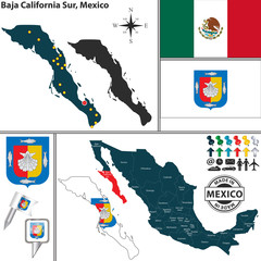 Map of Baja California Sur, Mexico