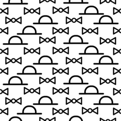 creative seamless background of hats and bows