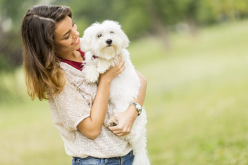 Young woman with a dog