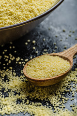 Couscous raw on table