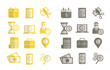 Finance, Tax and Banking flat design icons. vector