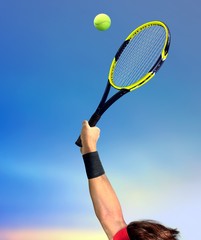 Man Making a Tennis Serve