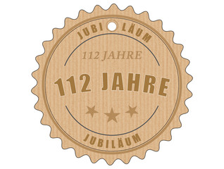 je112 JubiläumsEtikett 112 - vintagedesign - 112 Jahre - g2012