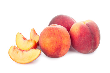Fresh juicy peach isolated on white background