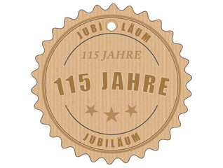 je115 JubiläumsEtikett 115 - vintagedesign - 115 Jahre - g2015