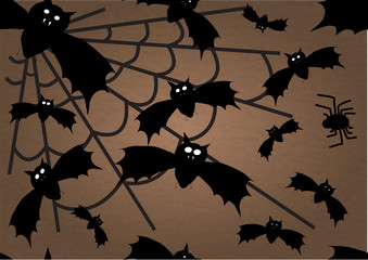 halloween bats and spider  background