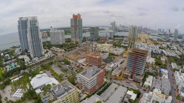 Aerial video South Beach Miami Beach FL