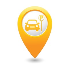 Parking sign on map pointer, vector illustration
