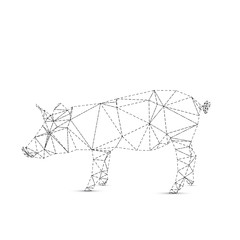 Abstract pig isolated on a white backgrounds.
