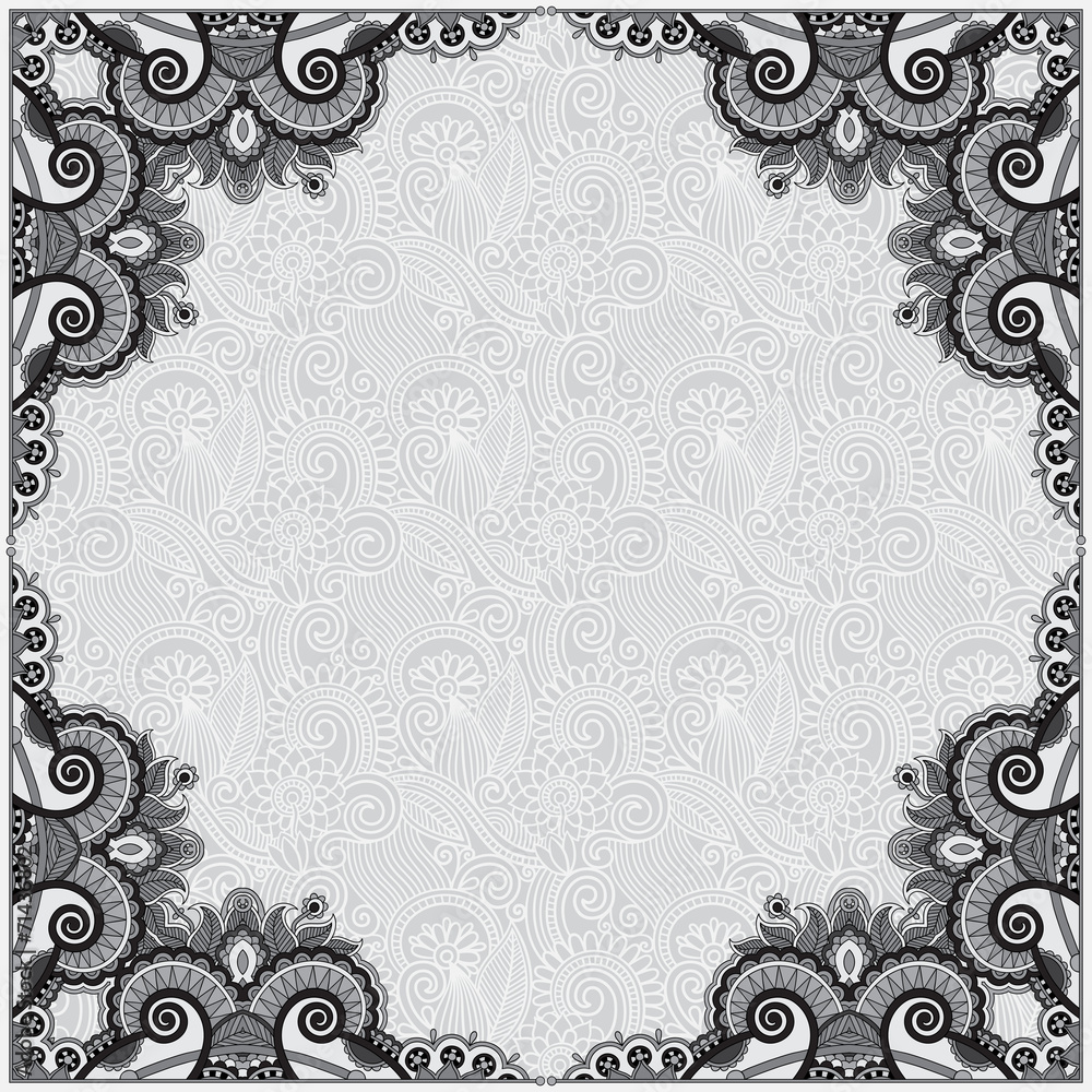 Canvas Prints grey vintage floral ornamental template on flower background