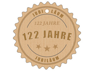 je122 JubiläumsEtikett 122 - vintagedesign - 122 Jahre - g2022