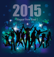 Obraz na płótnie Canvas Happy new year 2015. Party background and young people.