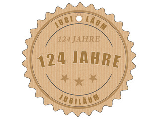 je124 JubiläumsEtikett 124 - vintagedesign - 124 Jahre - g2024