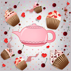 Nice morning pink teapot