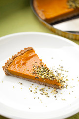 Slice of pumpkin pie