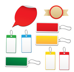 Set of stickers, tags