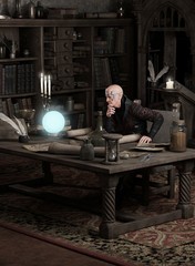 Sorcerer Consulting a Magic Orb