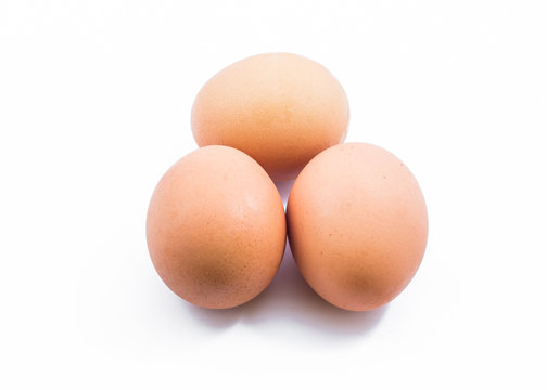 three eggs isolated