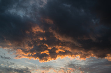 Stunning vibrant stormy cloud formation background