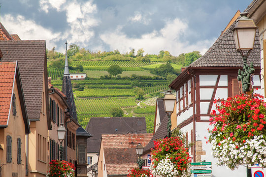 Maisons &agrave; colombages et vignobles, Rouffach, Alsace