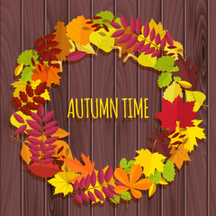 wreath from autumn leaves