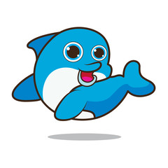 Dolphin cute cartoon eps 10 vector
