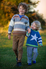 young brothers holding hands