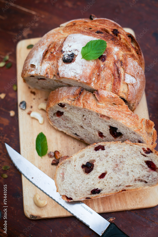 Wall mural Cranberry and walnut bread - Wall murals