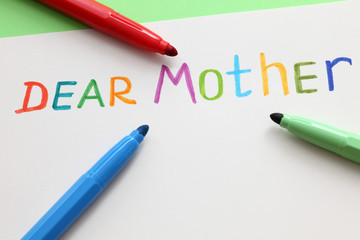 Letter to dear mother