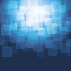 3D Warped Squares On Blue Background