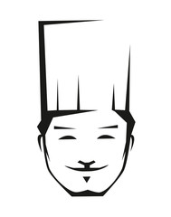 Smiling young chef in a toque