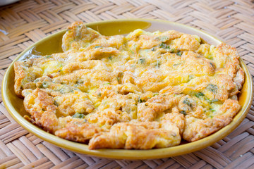 Omelet on dish