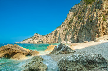 Paradise Beach near Liapades, Western of Corfu Island, Greece