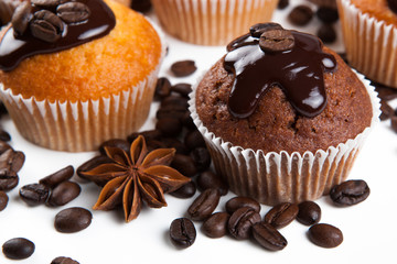 chocolate cake with coffee beans