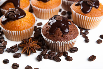 chocolate cake with coffee beans