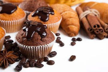 chocolate cake with coffee beans