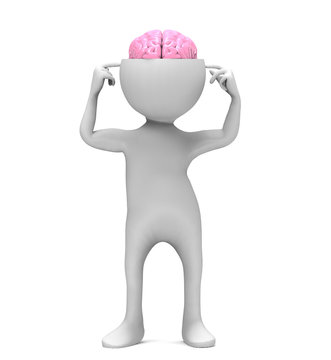 3d man with brain