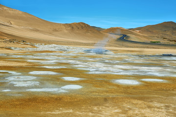 Landscape in the geothermal area Hverir
