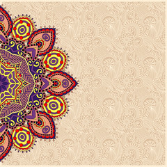 floral round pattern in ukrainian oriental ethnic style for your