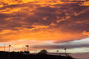 Dawn rain clouds