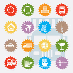Transport icon set,colour version,clean vector