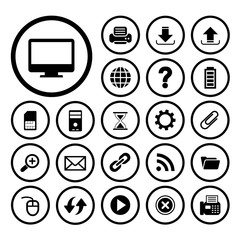 computer and technology icon set