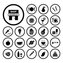 food and drink icon set