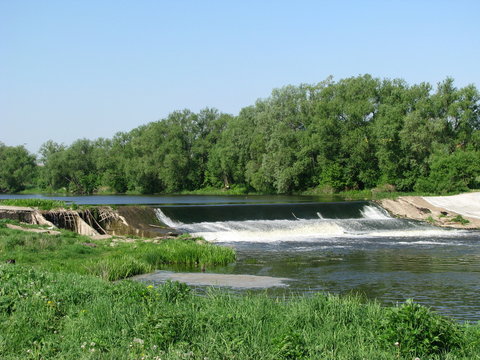 Damb at Osetr river, Moscow region, Russia