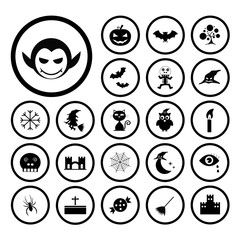 vector halloween icon set